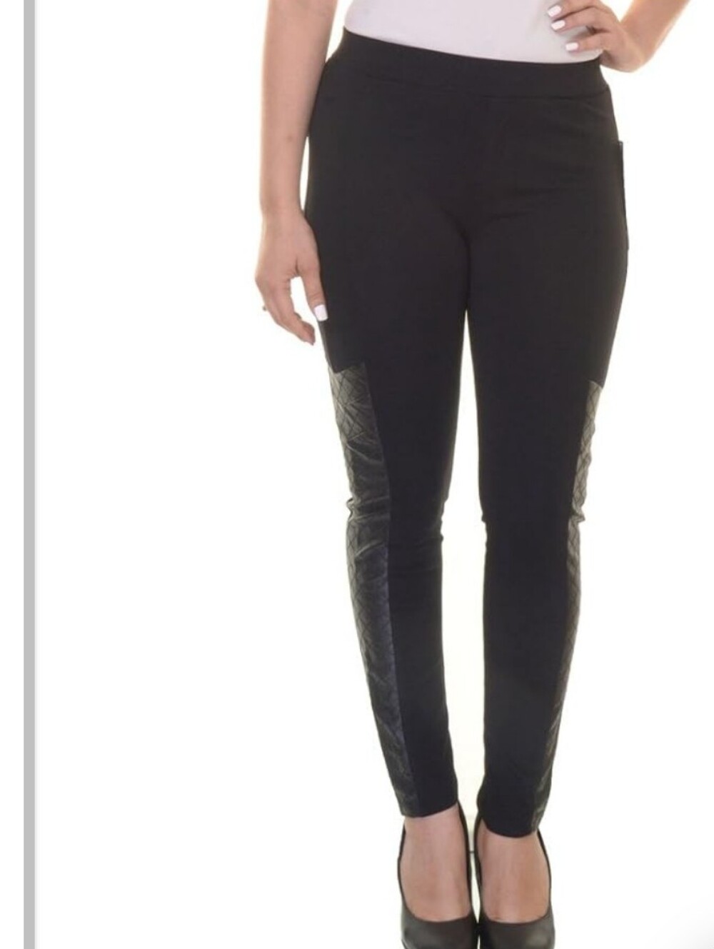 Tinseltown Denim Couture Juniors Size XL Black Quilted Faux-Leather Pants NWT!!